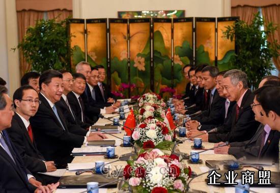 国家主席习近平在汉堡会见新加坡总理李显龙(图2)